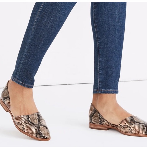 Madewell Shoes - Madewell Marisa d’ Orsay Flat Snakeskin Embossed Leather